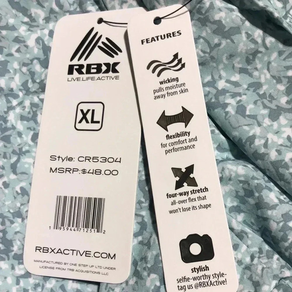 RBX Moisture wicking,elastic waist,4 way stretch,lined w/under shorts,pattern - Picture 9 of 10